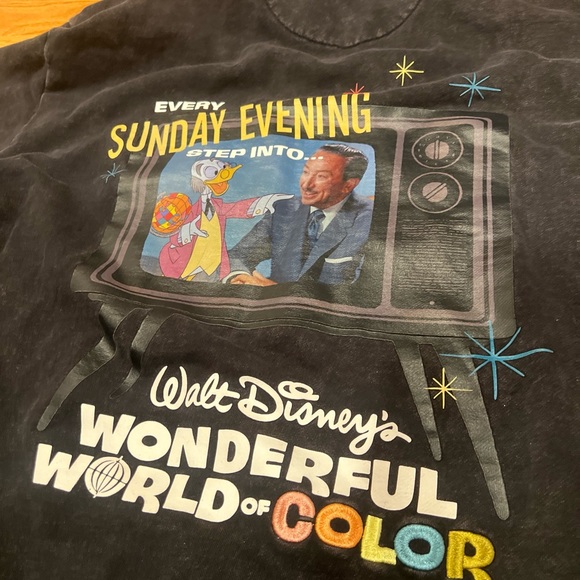 Walt Disney's Wonderful World of Color Every Sunday Evening Black Sweatshirt XXL - Picture 3 of 7